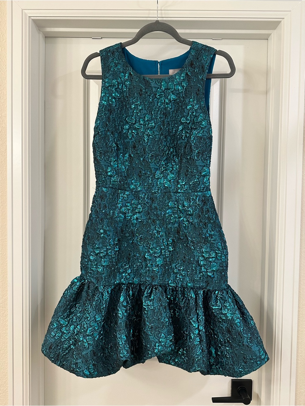 Chelsea28 Metallic Teal Bubble Dress